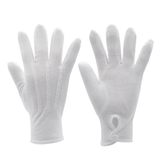 White Cotton Parade Gloves With Snaps
