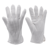 White Cotton Parade Gloves with PVC Dots and Vents